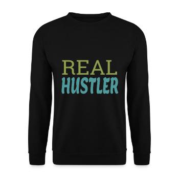 Real Hustler - Unisex Pullover - Schwarz - Vorne - Alina (178cm) & Michal (187cm)