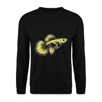 Yellow Guppy - Aquariums Fish Design - Unisex Sweatshirt - black - Front - Alina (178cm) & Michal (187cm)