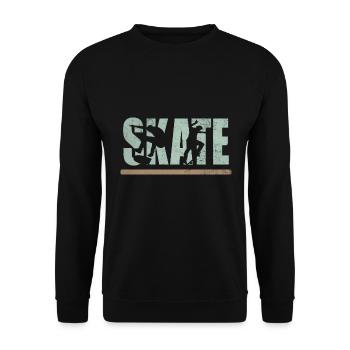 Skate Skater Skaten Skating Skateboard Boarding - Unisex Pullover - Schwarz - Vorne - Alina (178cm) & Michal (187cm)