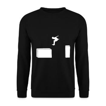 Design Parkoursprung pour le freerunner - Sweat-shirt Unisexe - noir - Devant - Alina (178cm) & Michal (187cm)