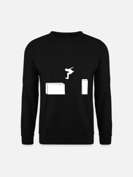 Parkoursprung Design für den Freerunner - Unisex Pullover - Schwarz