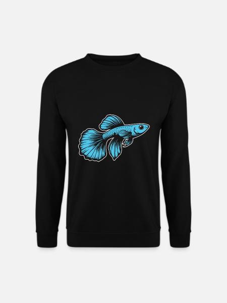 Blauer Guppy, Design für den Aquarien Fan - Unisex Pullover - Schwarz