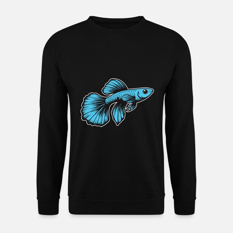 Blauer Guppy, Design für den Aquarien Fan - Unisex Pullover - Schwarz