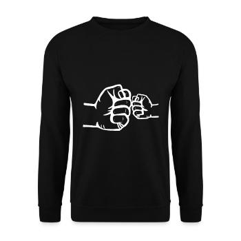 Fête des pères papa fille enfant j’aime papa papa papa - Sweat-shirt Unisexe - noir - Devant - Alina (178cm) & Michal (187cm)