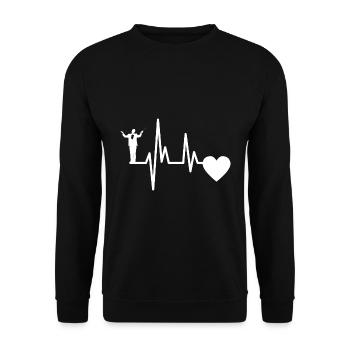 Dirigenten Herzschlag Dirigent Musiker EKG Musik - Unisex Pullover - Schwarz - Vorne - Alina (178cm) & Michal (187cm)