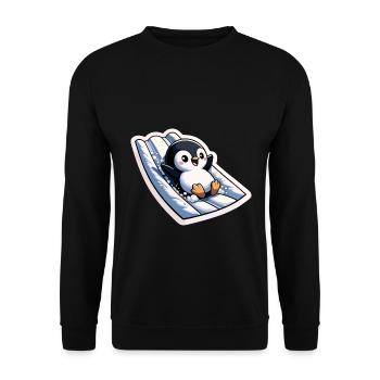 Cute Penguin Little Penguin Penguin Lover - Unisex Sweatshirt - black - Front - Alina (178cm) & Michal (187cm)