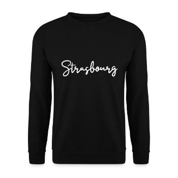 Strasbourg Frankreich Stadt Straßburg - Unisex Pullover - Schwarz - Vorne - Alina (178cm) & Michal (187cm)