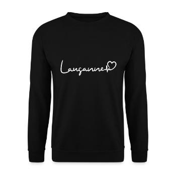 Lausanne Herzschlag Schweiz - Unisex Pullover - Schwarz - Vorne - Alina (178cm) & Michal (187cm)