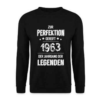 Legenden 1963 - Unisex Pullover - Schwarz - Vorne - Alina (178cm) & Michal (187cm)