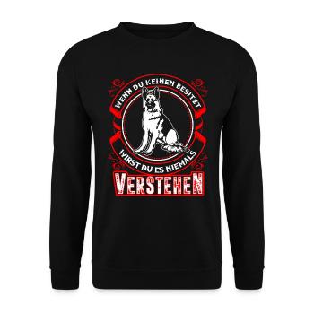 berger allemand - Sweat-shirt Unisexe - noir - Devant - Alina (178cm) & Michal (187cm)
