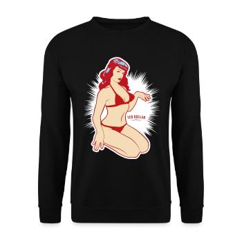 Pin up Tribut - Unisex Pullover - Schwarz - Vorne - Alina (178cm) & Michal (187cm)