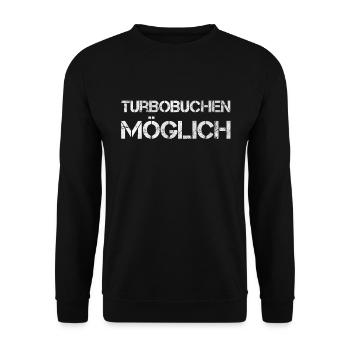 Turbobuchen Moeglich Spielo Spielothek - Unisex Pullover - Schwarz - Vorne - Alina (178cm) & Michal (187cm)