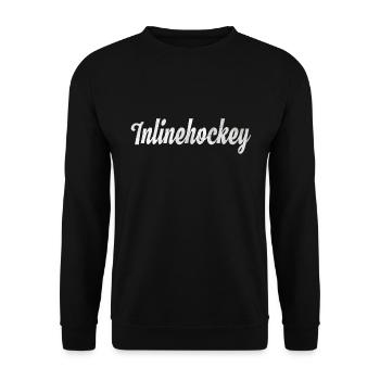 Inlinehockey Schriftzug Geschenk Wappen - Unisex Pullover - Schwarz - Vorne - Alina (178cm) & Michal (187cm)