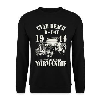 Utah Beach D-Day 1944 Normandie - Sweat-shirt Unisexe - noir - Devant - Alina (178cm) & Michal (187cm)
