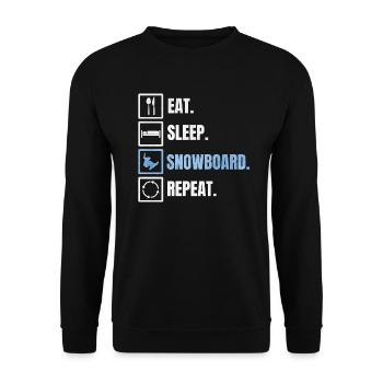 Snowboard Snowboarder Geschenk - Unisex Pullover - Schwarz - Vorne - Alina (178cm) & Michal (187cm)