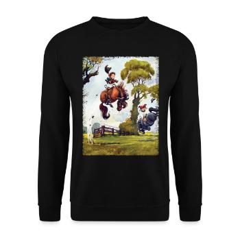 PonyRodéo Thelwell Dessin - Sweat-shirt Unisexe - noir - Devant - Alina (178cm) & Michal (187cm)