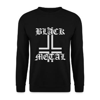 Black Metal headbanger antichrist pentagramm hexer - Unisex Pullover - Schwarz - Vorne - Alina (178cm) & Michal (187cm)