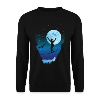 Moonlight slackline - Unisex Sweatshirt - black - Front - Alina (178cm) & Michal (187cm)