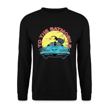 DC Comics Batman Robin Batmobile Look Usé - Sweat-shirt Unisexe - noir - Devant - Alina (178cm) & Michal (187cm)