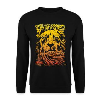 lion - Unisex Sweatshirt - black - Front - Alina (178cm) & Michal (187cm)