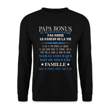 Papa bonus TU NE M’AS PEUT-ÊTRE PAS DONNE LE CADEA - Sweat-shirt Unisexe - noir - Devant - Alina (178cm) & Michal (187cm)