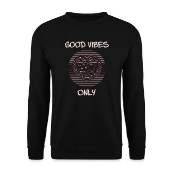 Hippie Good Vibes Only motif reggae psychédélique - Sweat-shirt Unisexe - noir - Devant - Alina (178cm) & Michal (187cm)