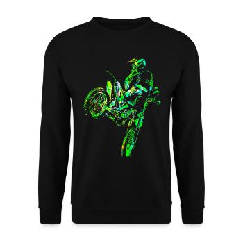 Motocross Design Enduro / Geschenkidee / MX - Unisex Pullover - Schwarz - Vorne - Alina (178cm) & Michal (187cm)