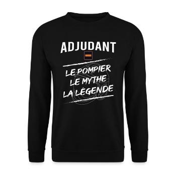 Adjudant Sapeur pompier - Sweat-shirt Unisexe - noir - Devant - Alina (178cm) & Michal (187cm)