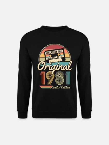 Original 1981 vintage born birthday gift - Unisex Sweatshirt - black