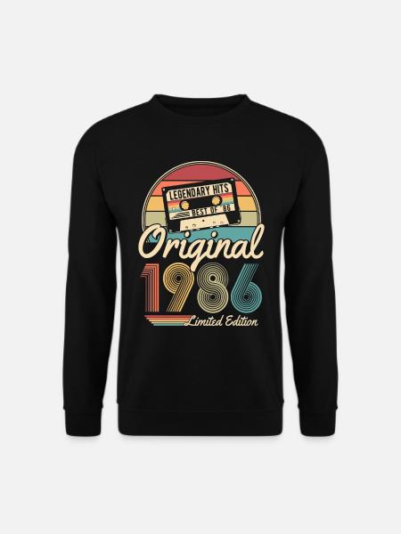 Cadeau d’anniversaire original 1986 vintage born - Sweat-shirt Unisexe - noir