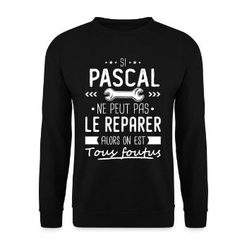 Si Pascal ne peut pas le réparer on est foutus - Sweat-shirt Unisexe - noir - Devant - Alina (178cm) & Michal (187cm)