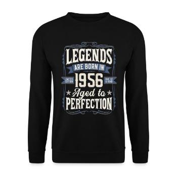 Né en 1956 Legend Cadeau d’anniversaire - Sweat-shirt Unisexe - noir - Devant - Alina (178cm) & Michal (187cm)