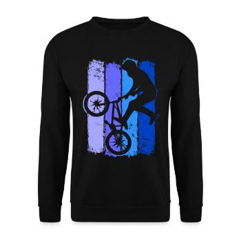 Bmx Retro | Bmx Bike Rider Blue | Bmx Bike - Unisex Sweatshirt - black - Front - Alina (178cm) & Michal (187cm)