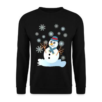 snowman and snowflakes cool christmas - Unisex Sweatshirt - black - Front - Alina (178cm) & Michal (187cm)