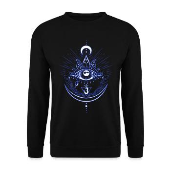 Dritte Auge Chakra Symbol Drittes Auge - Unisex Pullover - Schwarz - Vorne - Alina (178cm) & Michal (187cm)