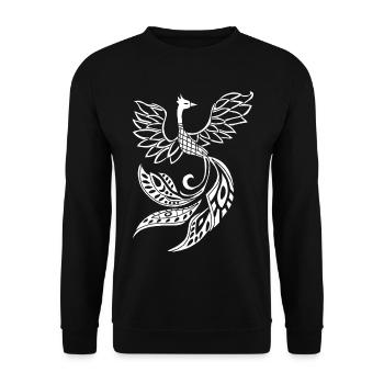 White phoenix bird - Unisex Sweatshirt - black - Front - Alina (178cm) & Michal (187cm)