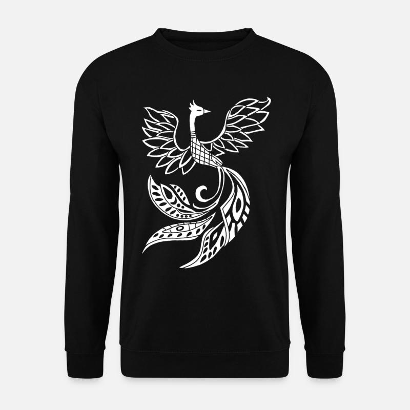 White phoenix bird - Unisex Sweatshirt - black