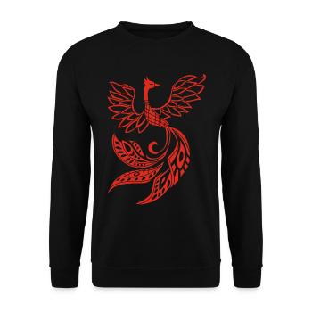 Red phoenix bird - Unisex Sweatshirt - black - Front - Alina (178cm) & Michal (187cm)
