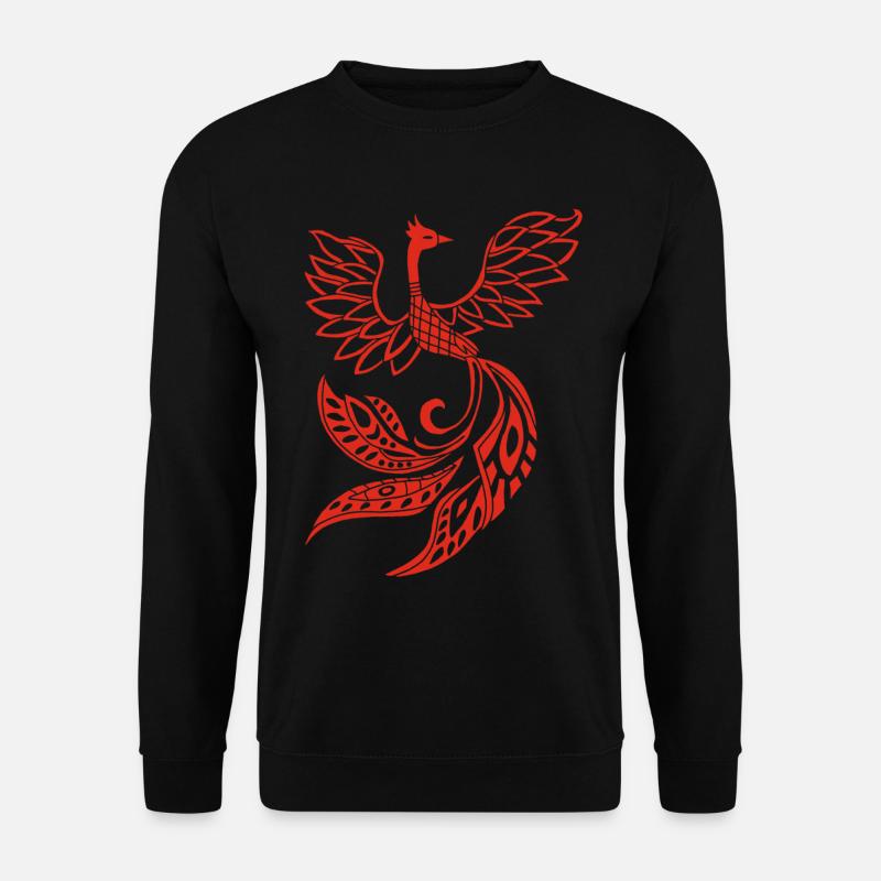 Red phoenix bird - Unisex Sweatshirt - black