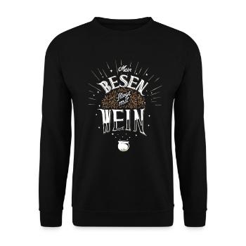 Wine Witch | Wine Drinker Halloween - Unisex Sweatshirt - black - Front - Alina (178cm) & Michal (187cm)