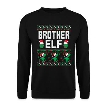 Brother Elf Weihnachts-Outfit - Unisex Pullover - Schwarz - Vorne - Alina (178cm) & Michal (187cm)