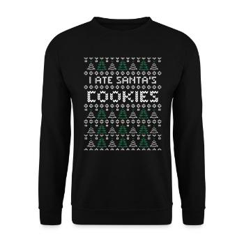 Cookies Ugly Christmas - Unisex Pullover - Schwarz - Vorne - Alina (178cm) & Michal (187cm)