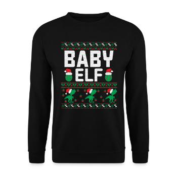 Baby Elf Weihnachts-Outfit - Unisex Pullover - Schwarz - Vorne - Alina (178cm) & Michal (187cm)