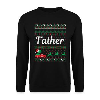 Father Christmas Time - Unisex Pullover - Schwarz - Vorne - Alina (178cm) & Michal (187cm)