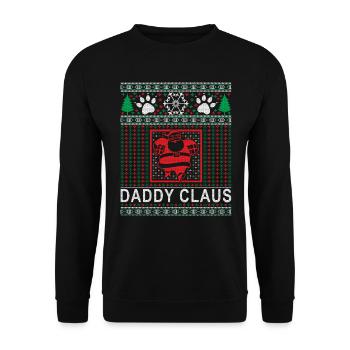 Daddy Claus Weihnachts-Outfit - Unisex Pullover - Schwarz - Vorne - Alina (178cm) & Michal (187cm)