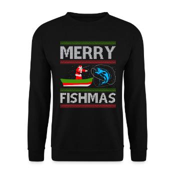 Merry FishmasOutfit - Unisex Pullover - Schwarz - Vorne - Alina (178cm) & Michal (187cm)