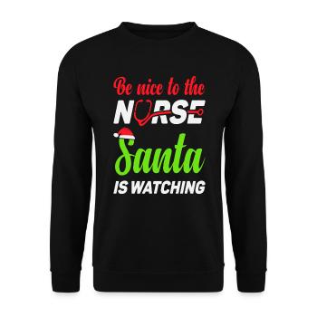 Be nice to the Nurse - Unisex Pullover - Schwarz - Vorne - Alina (178cm) & Michal (187cm)