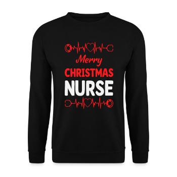 Nurse Christmas - Unisex Pullover - Schwarz - Vorne - Alina (178cm) & Michal (187cm)