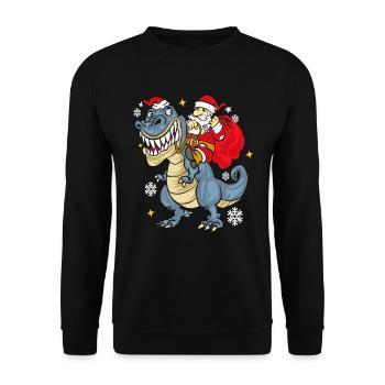 t Rex Santa Outfit - Sweat-shirt Unisexe - noir - Devant - Alina (178cm) & Michal (187cm)