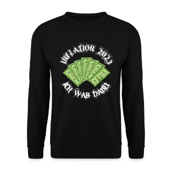 Inflation 2023 Ich war dabei Outfit - Unisex Pullover - Schwarz - Vorne - Alina (178cm) & Michal (187cm)